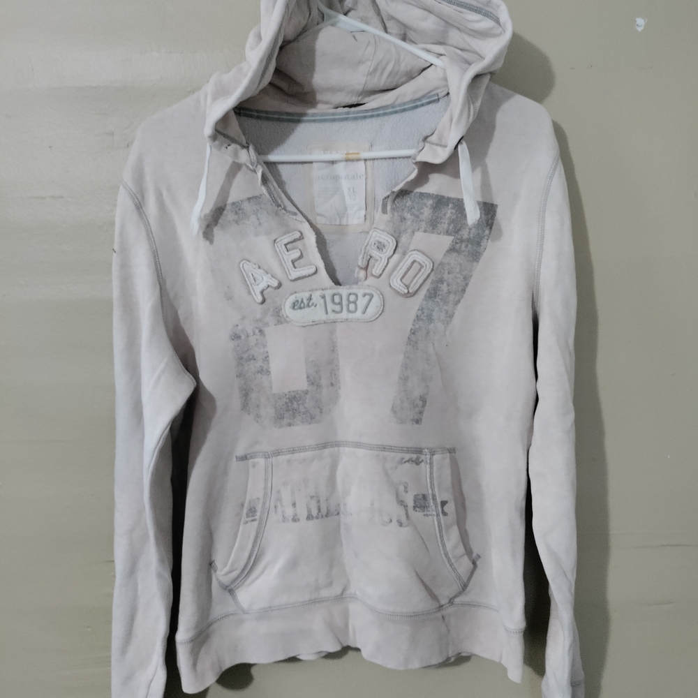 Aeropostale Cream Hoodie with Cozy Hood